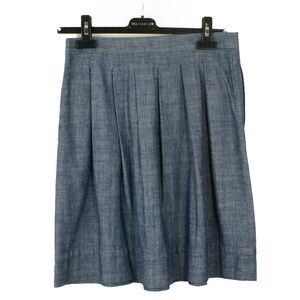 A.P.C Paris Blue Jupe Denim Chambray Plissée Skirt